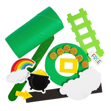 Fun Express Leprechaun Trap Craft Kit - Makes 48 DIY St Patricks Day Crafts for Kids Classroom Activities | Bulk STEM Engineering Project with Paper
