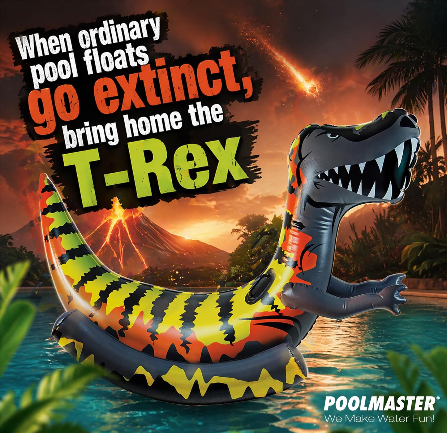 Poolmaster T-Rex Inflatable Ride-On Dinosaur Pool Float, Jumbo Swimming Pool Rider for Kids and Adults, Large 2 Person Pool Party Float Raft
