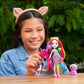 Enchantimals Persida Panther and Mistery Sunshine Beach Hair Doll, Animal Figure and Accessories, Coloured Dresses, HTJ69