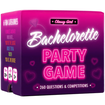 Classy Girl Bachelorette Party Game - 260 Funny Questions & Challenges for Adults - Bridal Shower Accessory & Favor for The Bride