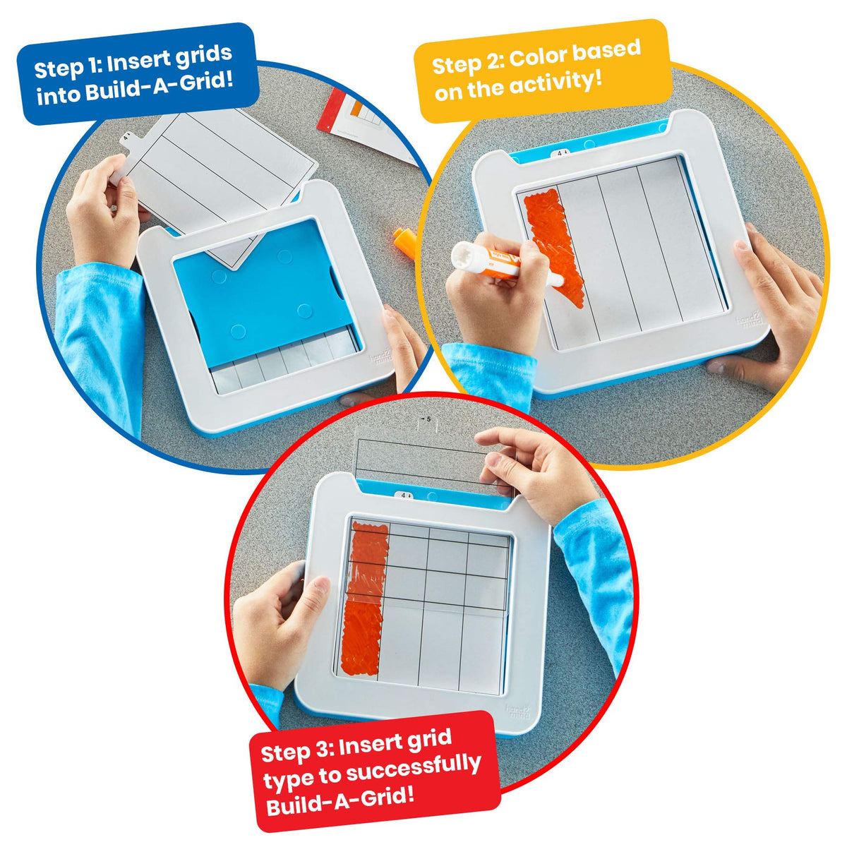 hand2mind - 92426 Build-A-Grid, Magentic Dry Erase Grid Whiteboard, White Board for Graphing, Multiplication & Division, Kids Dry Erase Board,