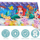 Little Mermaid Tablecloth, 2pcs Rectangular Plastic Table Cover, 70'' x 42'', Waterproof Birthday Party Supplies Decorations (2 Pack Blue Pink) 1
