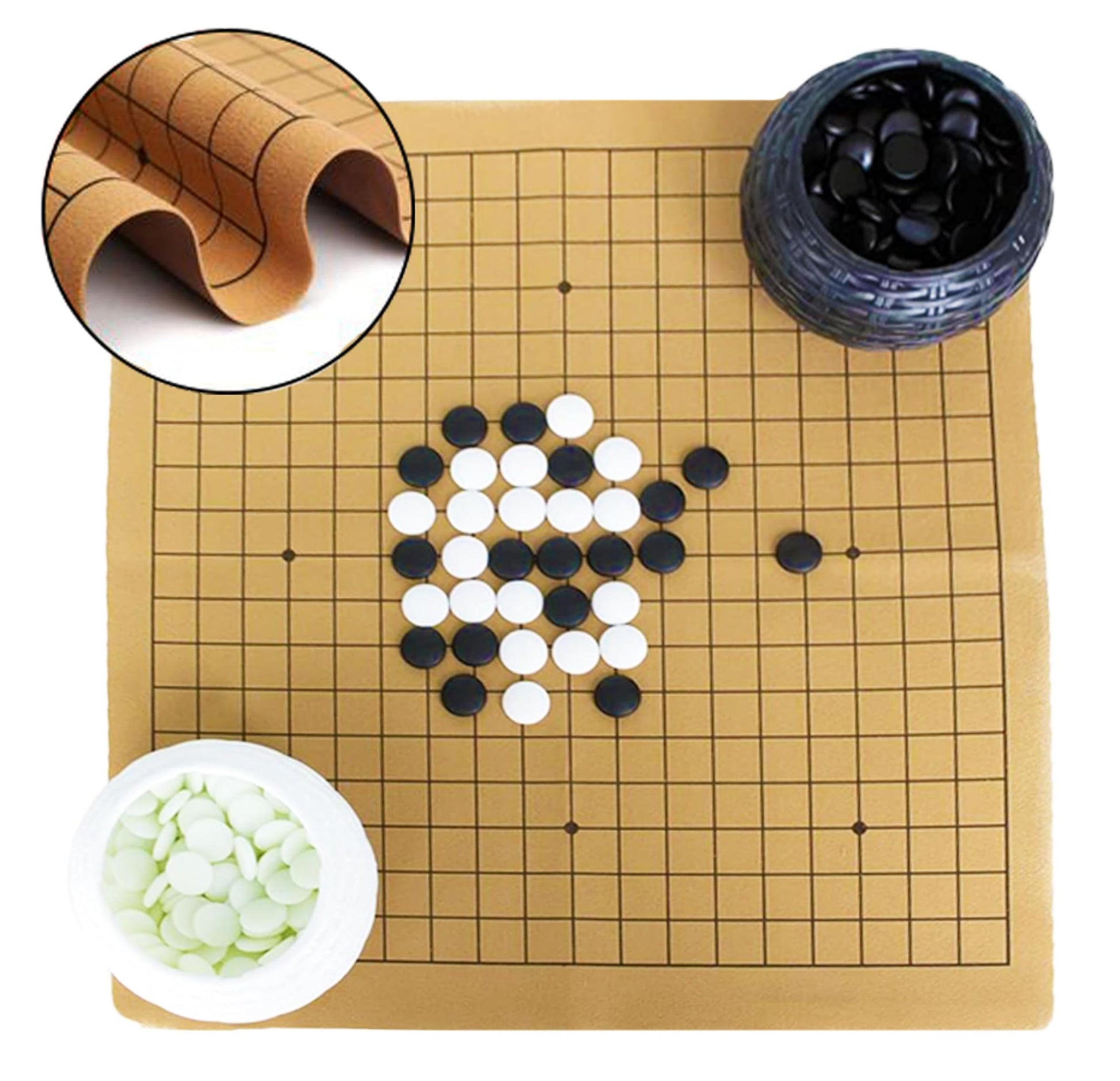 Luoyer Go Game Set with Carrying Bag Go Pieces Stones with Bowls Portable Weiqi for Beginner Club Bar Home Chinese Strategy Board Game for 2 Players