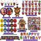 Freddy's Birthday Decorations, Party Supplies Set Include Banner, Balloons, Stickers, Hanging Swirls, Cake Cupcake Toppers, Tablecloth for Boys Girls