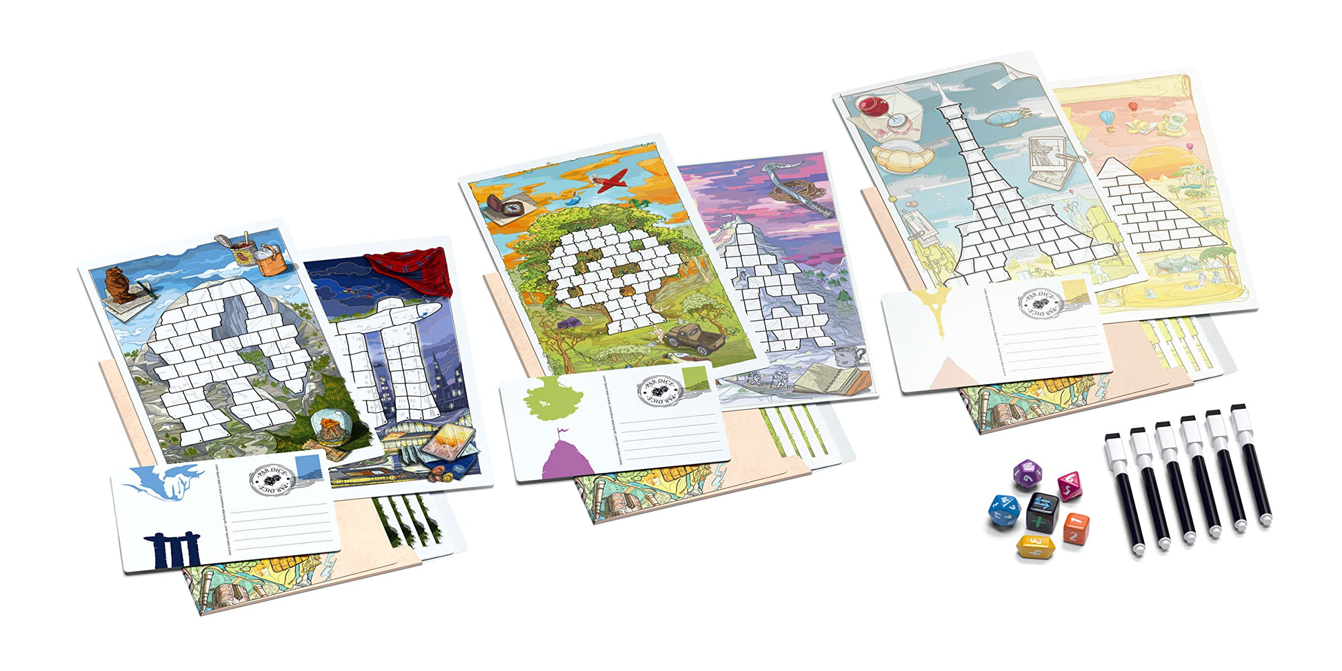 Roll to The Top - Journeys Base Game - Roll-and-Write Baord Game - 1 to 6 Players - 20 Minutes Play Time (Roll to The Top: Journeys (Base Game))