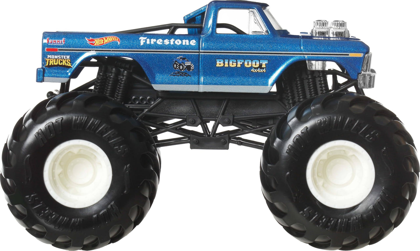 Hot Wheels Monster Trucks, Oversized Monster Truck, 1:24 Scale Die-Cast Toy Truck with Giant Wheels and Cool Designs