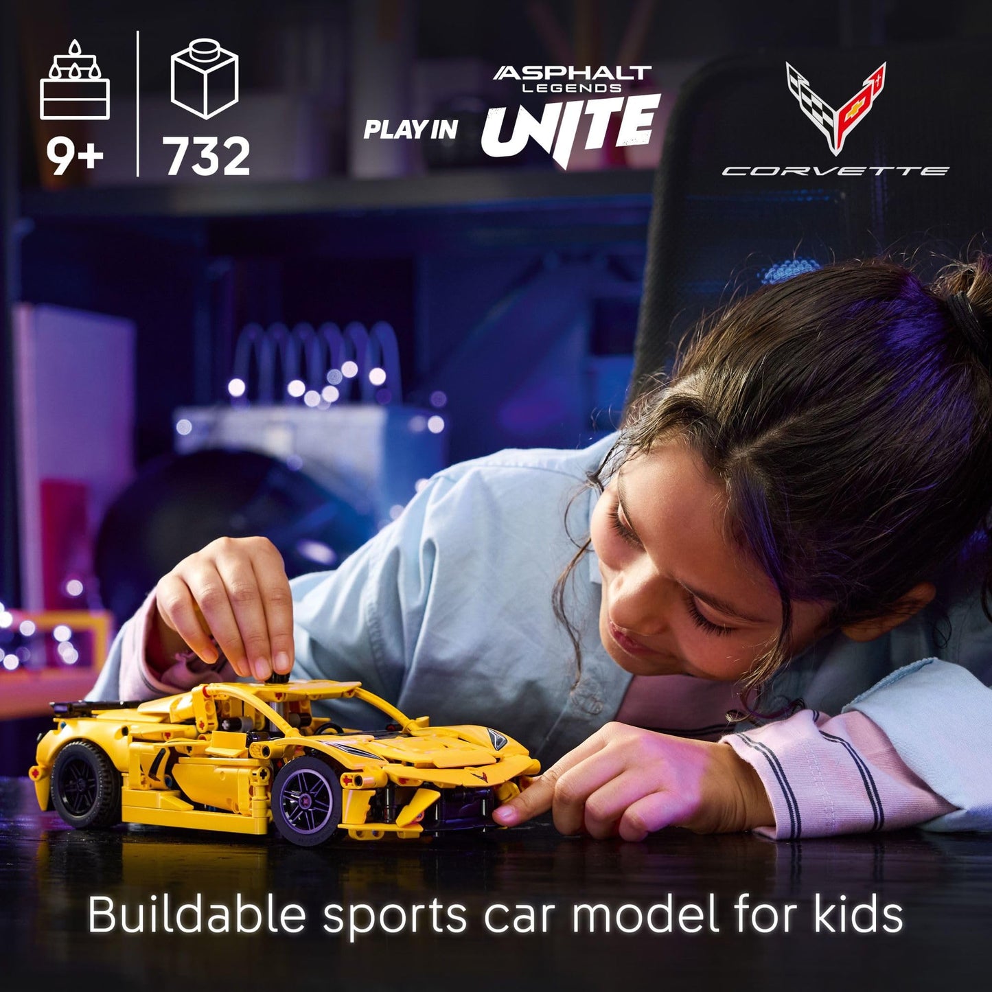 LEGO Technic Chevrolet Corvette Stingray Toy Car - Building Toy Set for Kids, Boys and Girls, Ages 9+ - Model Car Kit for Display - Gift Idea