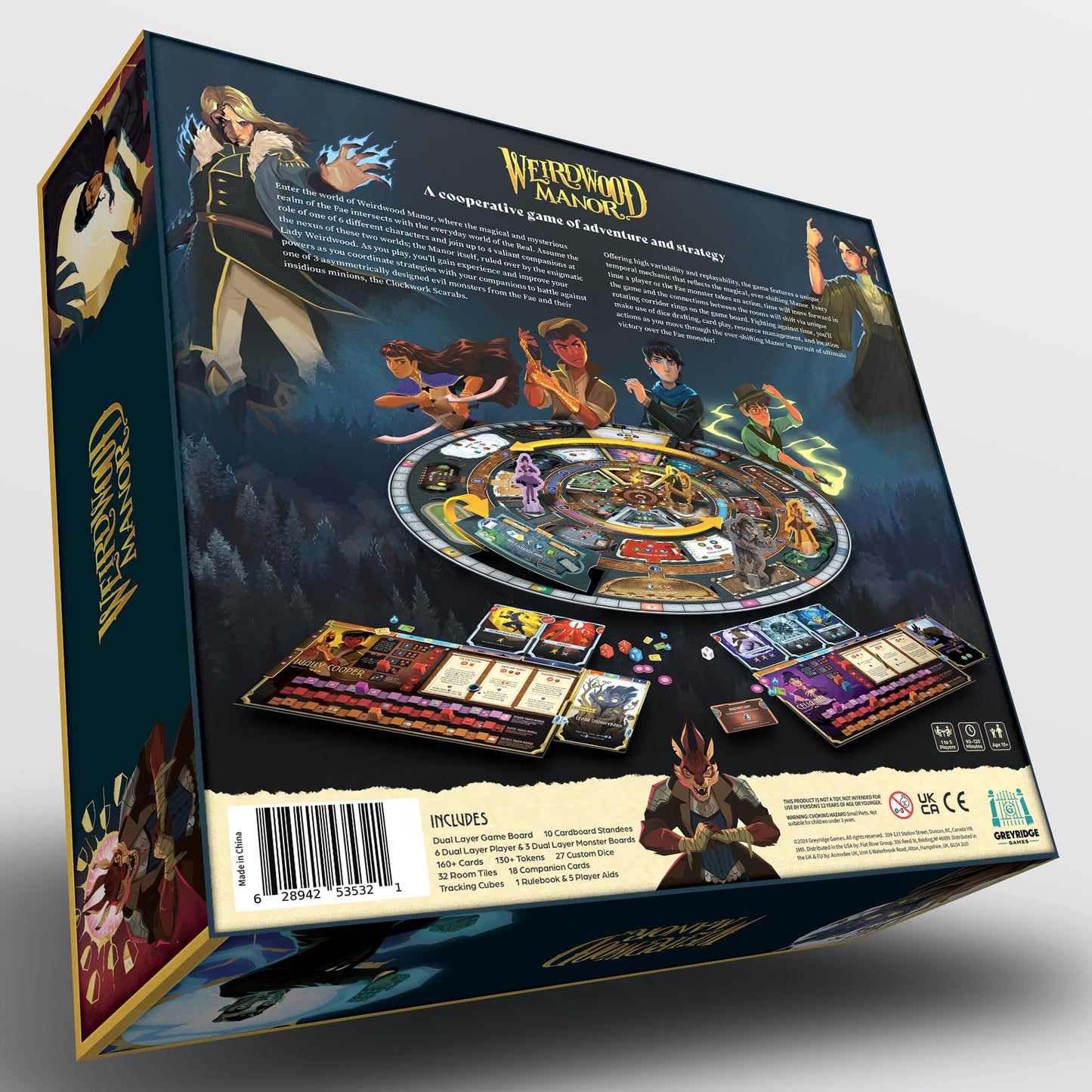 Greyridge Games | Weirdwood Manor |Cooperative Board Game of Adventure & Strategy | Battle Monsters in The Manor | Ages 12+ | 1-5 Players | 90-120