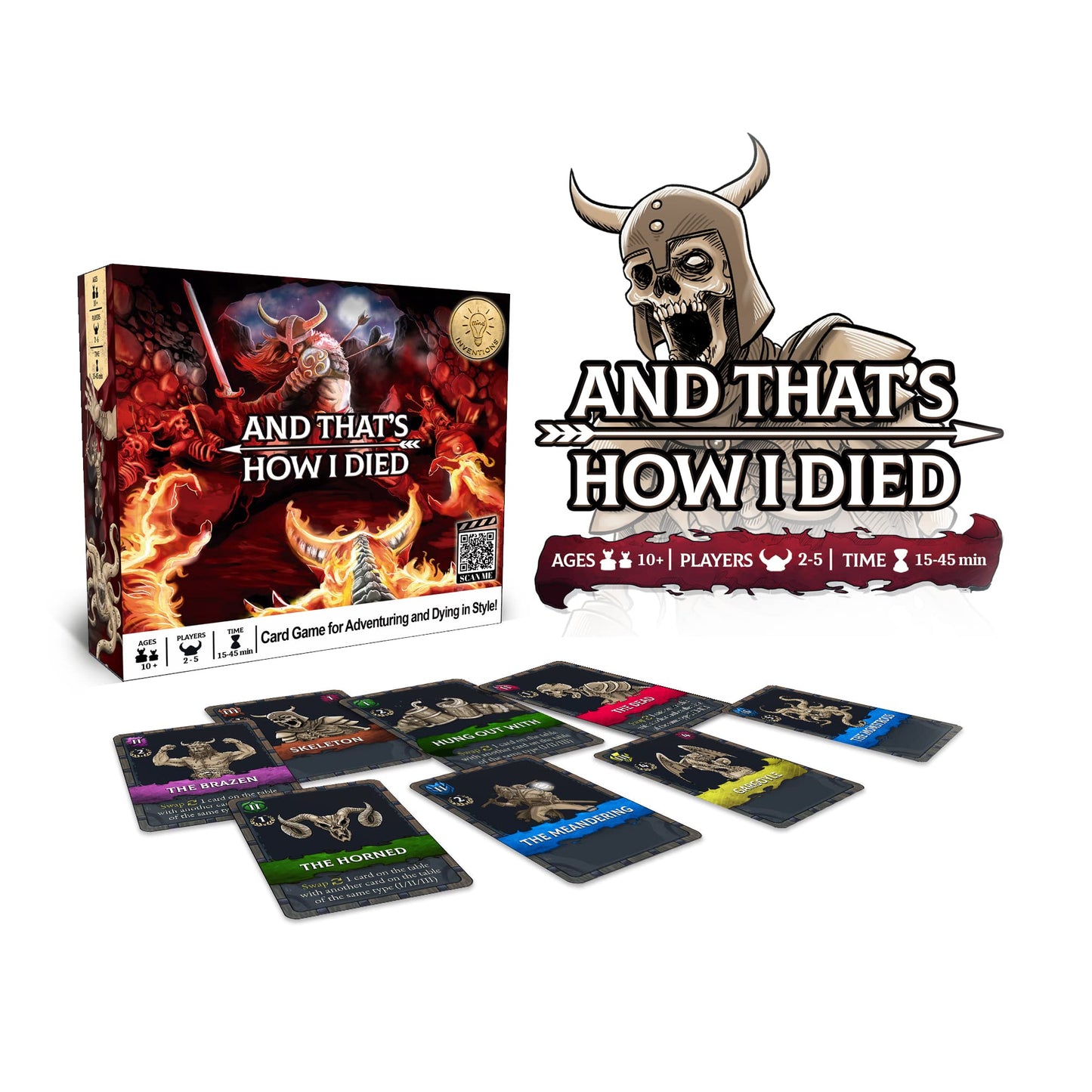 Mind Inventions And That's How I Died - Card Game for Adventuring, Boasting and Dying in Style, Ages 10+