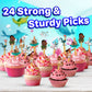24pcs Island Adventure Cupcake Toppers for Birthday Party Cake Decoration Supplies