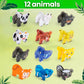 Playmags Animal Safari Magnetic Tiles for Kids - 42 Piece Set | Stacking & Building Blocks for Toddlers | Educational STEM Toy & Jungle Animal Figures