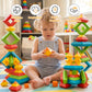 32-Piece Building Blocks Set, Montessori Pyramid Stacking Toys for Kids