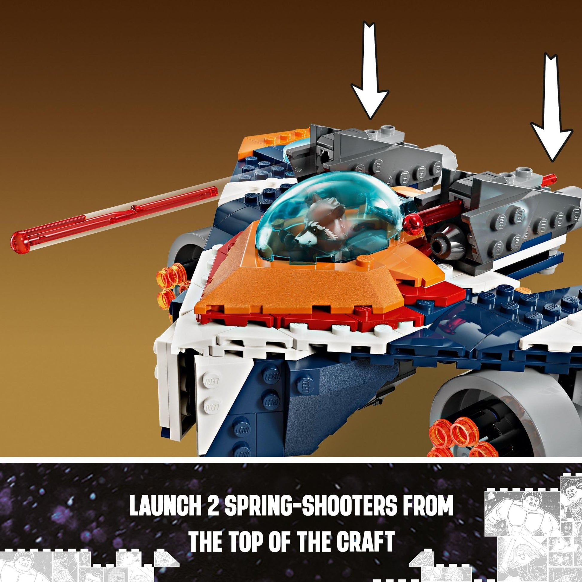 LEGO Marvel Rocket’s Warbird vs. Ronan, Buildable Super Hero Spaceship Toy for Kids, Guardians of The Galaxy Gift for Marvel Fans, Building Toy for