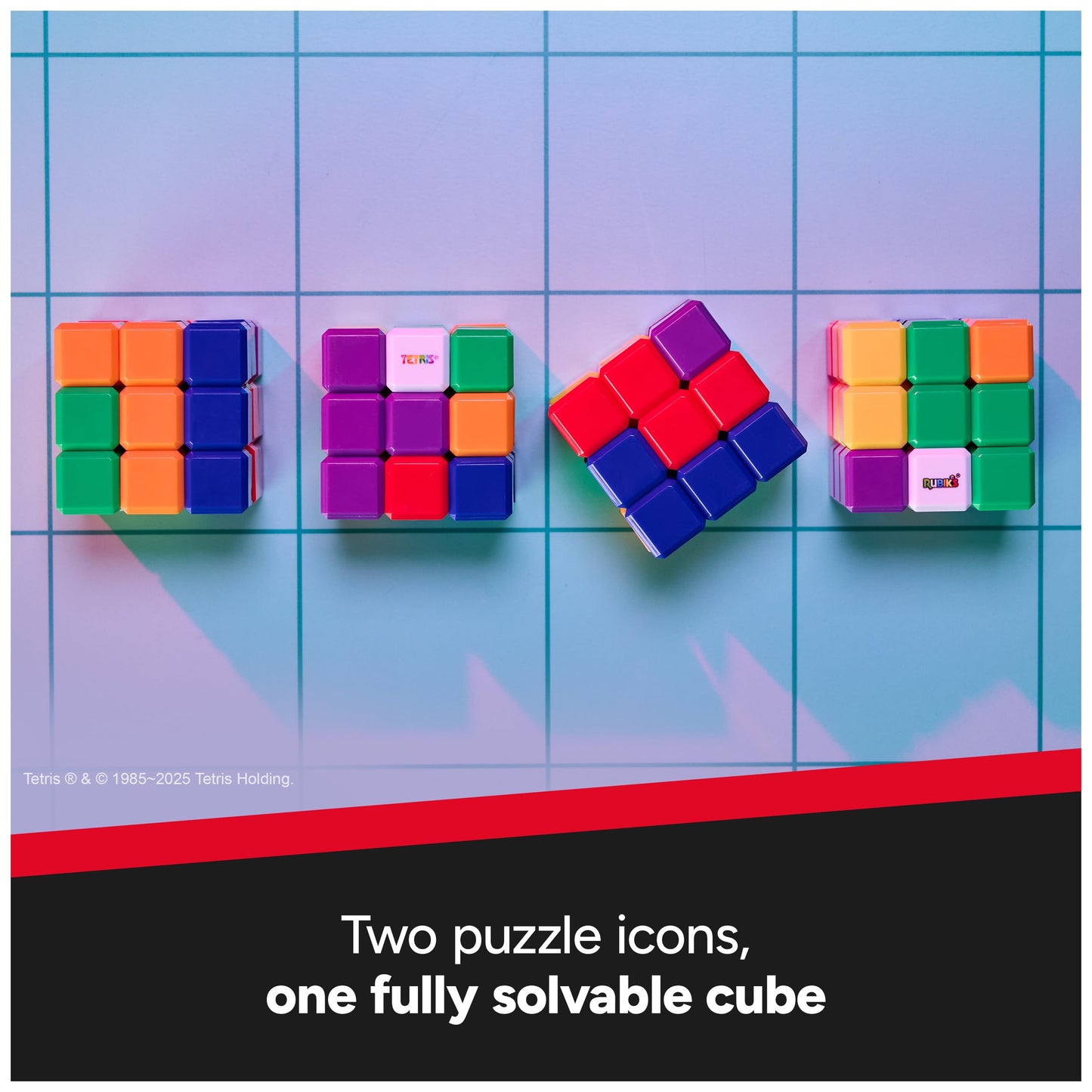 Rubik's Cube Tetris Edition 3x3 Cube Shapeshifting Puzzle Game Brain Teaser
