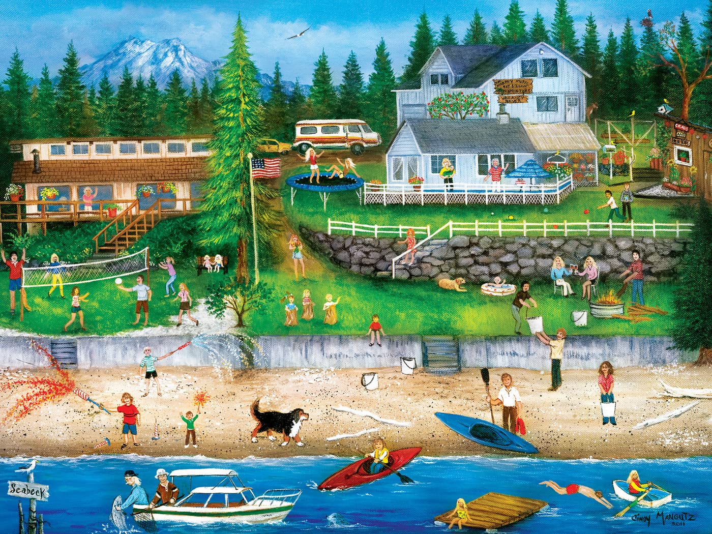 Masterpieces 750 Piece Jigsaw Puzzle for Adults and Family - 4Th of July at Seabeck - 18"x24"