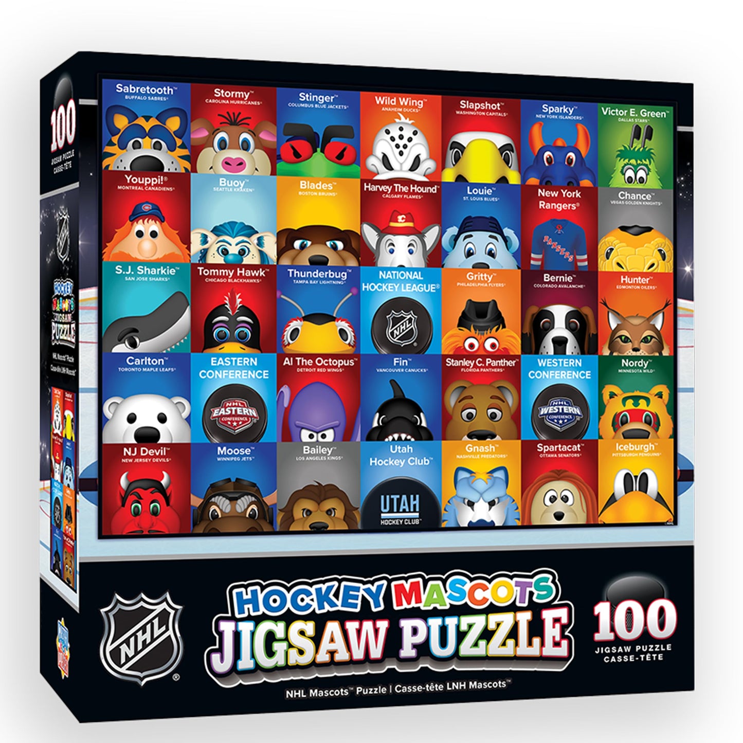 MasterPieces 100 Piece Sports Puzzle for Kids - NHL Mascots 100pc Puzzle - 14"x19"