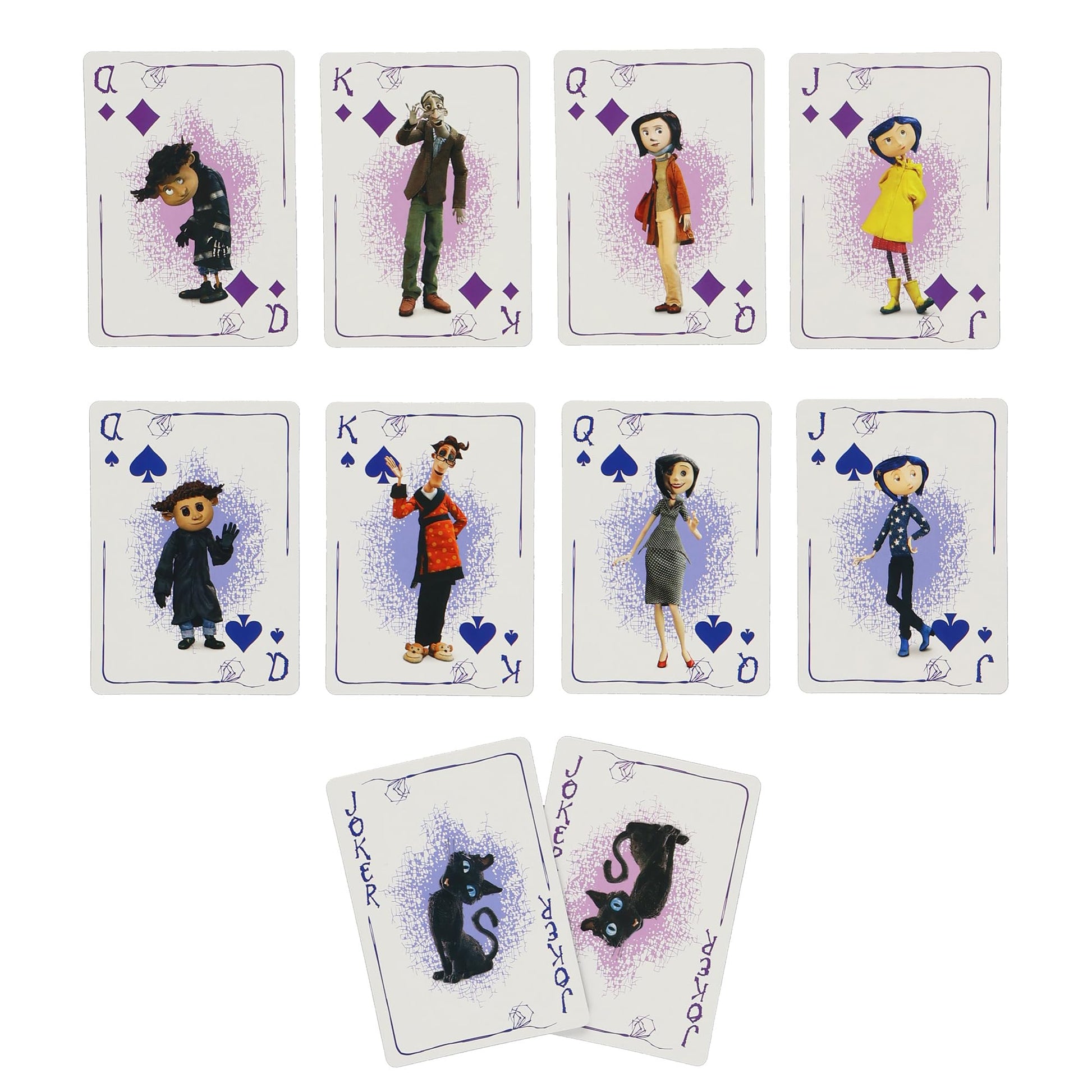 JUST FUNKY Coraline Movie Portal 52-Card Deck Playing Cards Character Artwork Single Standard for Solitaire Card Games