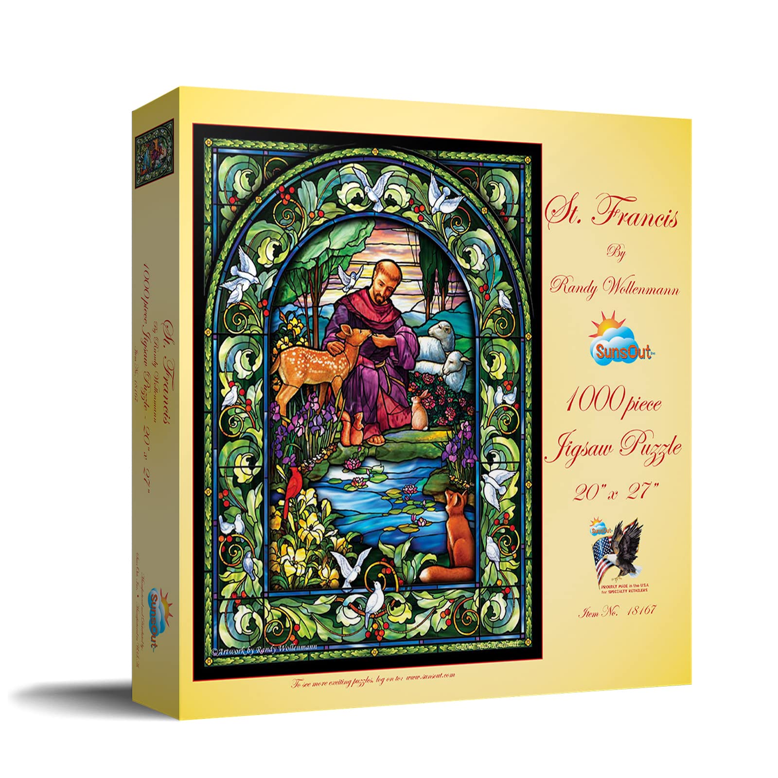 SUNSOUT INC - St. Francis - 1000 pc Jigsaw Puzzle by Artist: Randy Wollenmann - Finished Size 20" x 27" - MPN# 18167