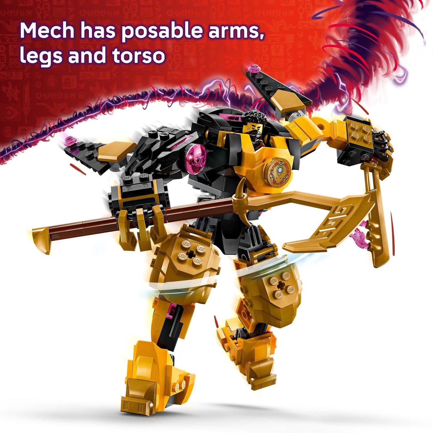 LEGO NINJAGO Arin’s Spinjitzu Battle Mech Building Toy - Ninja Building Set for Kids, Ages 7+ - with Arin, Baby Ryu, & Villain Minifigures - Gift Idea