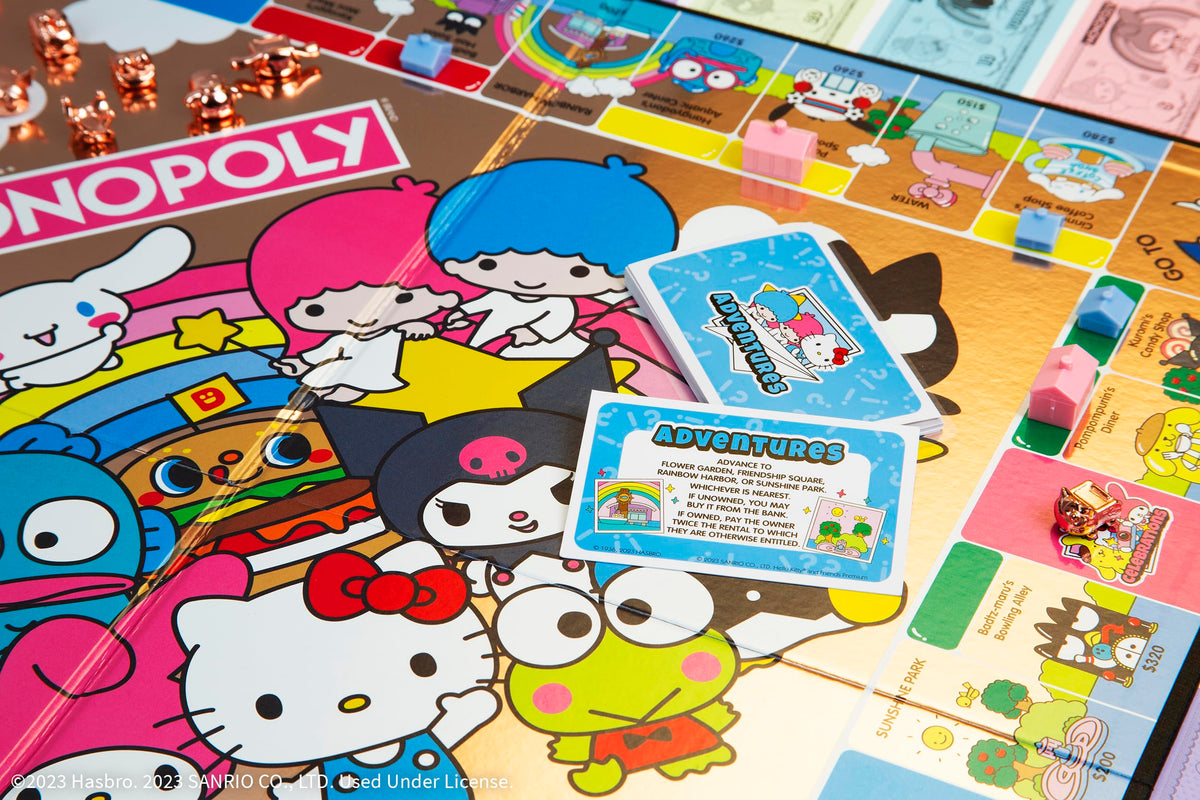 Monopoly: Hello Kitty and Friends Premium | Officially-Licensed Hello Kitty Merchandise | Collectible Upgraded Rose Gold Finish on Tokens, Board and