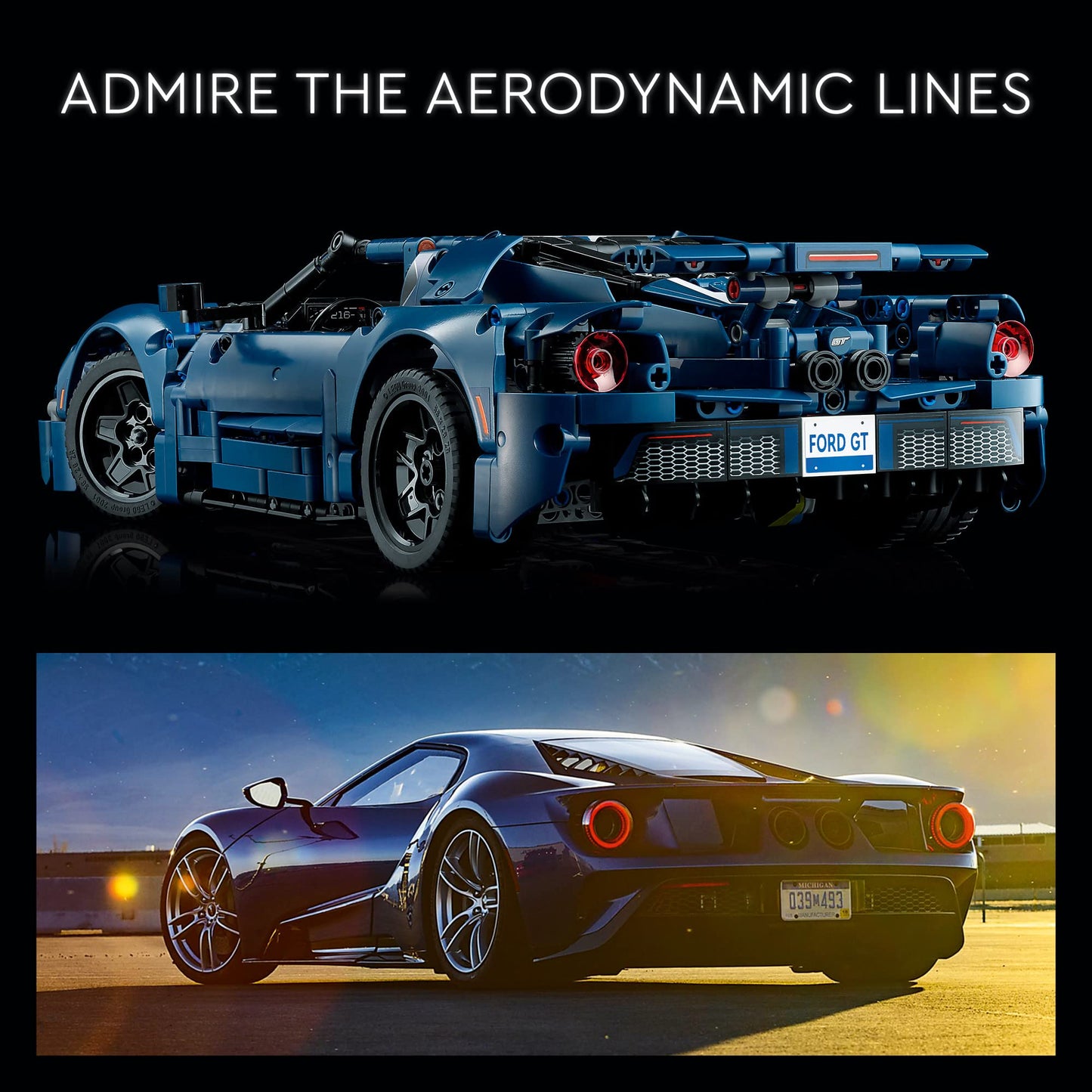 LEGO Technic 2022 Ford GT 42154 Car Model Kit for Adults to Build, Collectible Set, 1:12 Scale Supercar with Authentic Features, Gift Idea That Fuels
