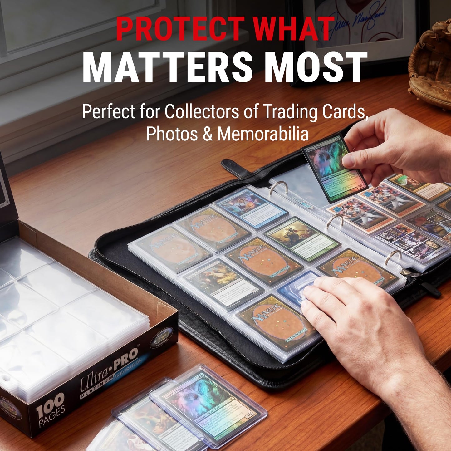 Ultra Pro Trading Card Sleeves - 9 Pocket Card Sleeves for Binder - Platinum Series Pages for Cards & Memorabilia - Archival Safe, UV Protection &