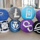 Stellar Lumens Pillow - Embroidered Round Stuffed Plush Crypto Pillow by BlockCraft.Shop XLM Plush Pillow