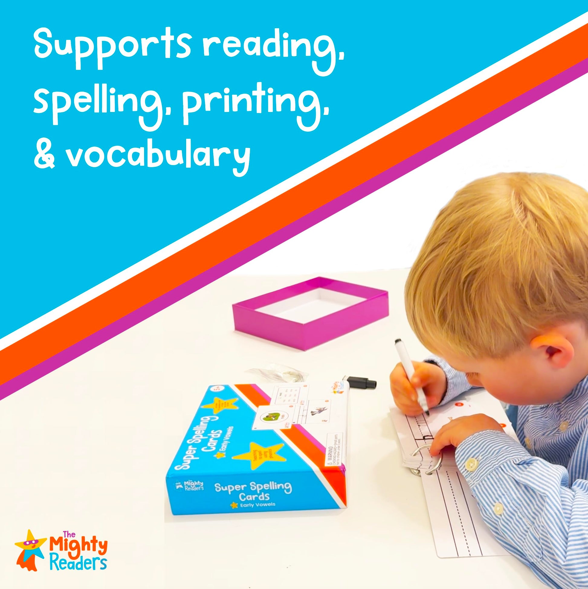 Super Spelling Cards: Early Vowels, Phonics Reading Spelling Flashcards CVC Silent E R Controlled Kindergarten Grade 1 Grade 2