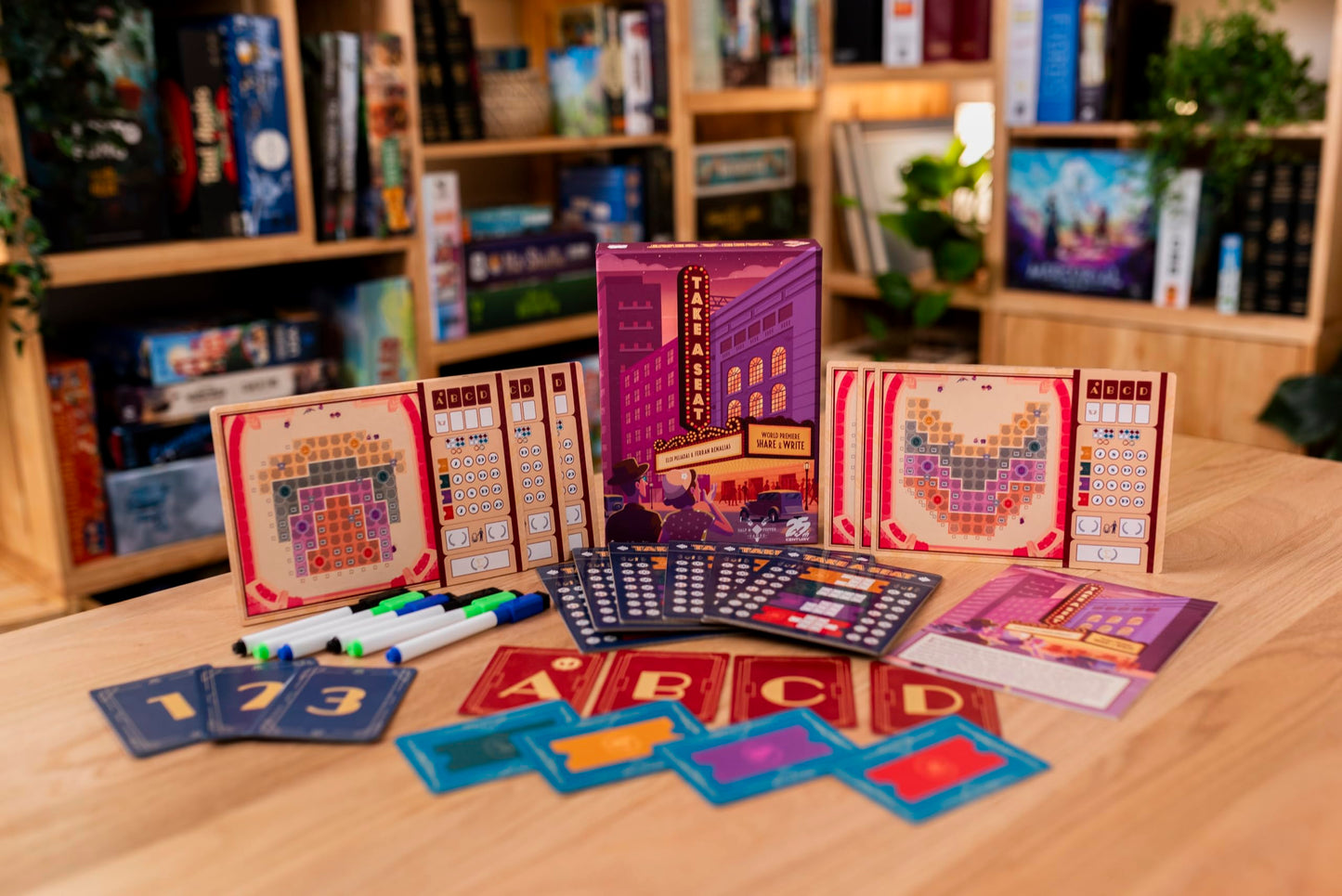 Take a Seat by 25th Century Games | Strategic Theater Seating Board Game | Share & Write Mechanic. Celebrity Reservations | Objective Cards & Usher