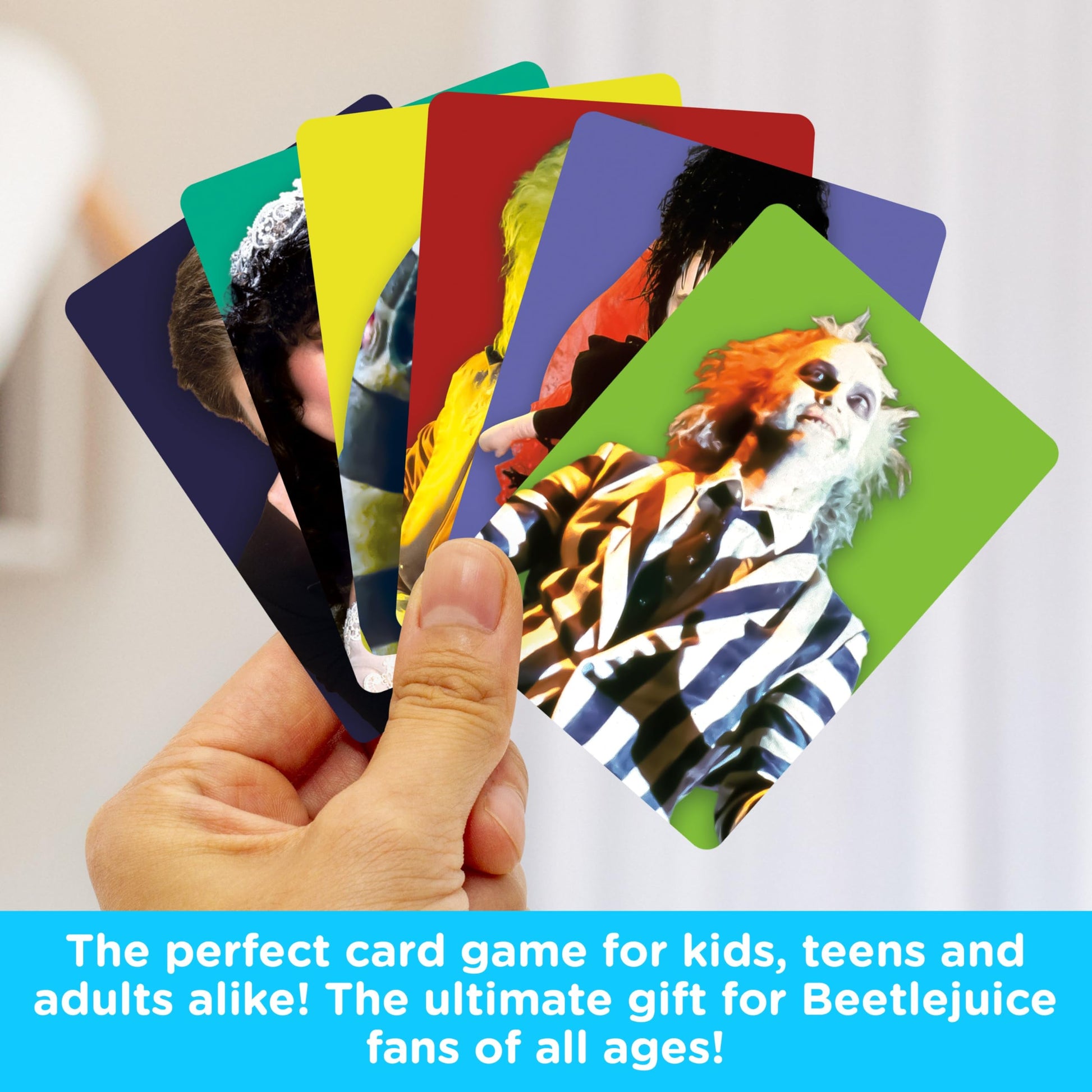 AQUARIUS Beetlejuice Memory Master Card Game, 108 Card Matching Game for 4 Players, Ages 6+, Family Party Gift for Kids, Teens, and Adults