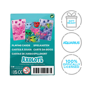 Aquarius Axolotl Playing Cards Standard Size - Themed Novelty Deck with 52 Unique Animal Designs - Collectible Merchandise Gift for Teens and Adults