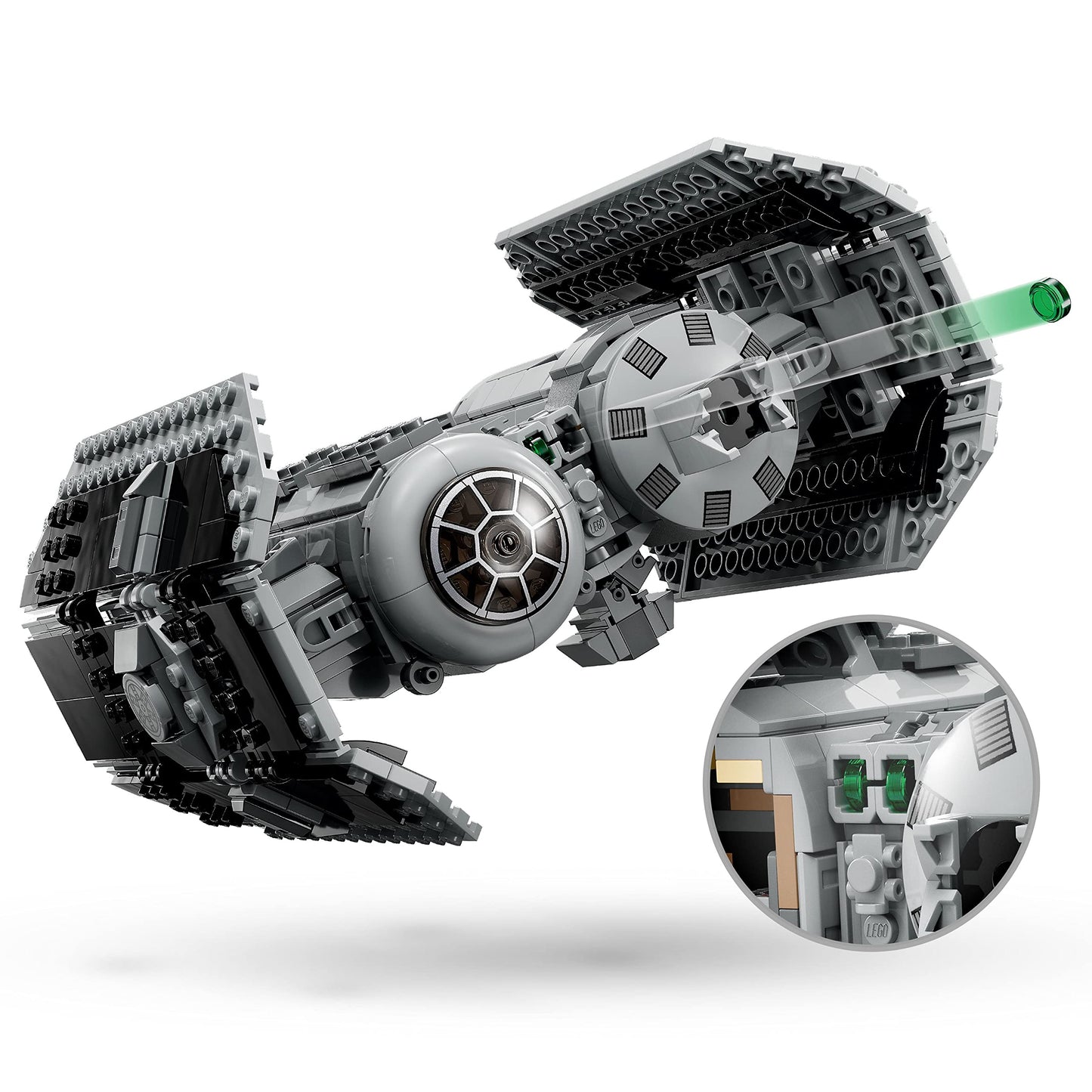 LEGO Star Wars TIE Bomber Model Building Kit, Star Wars Toy Starfighter with Gonk Droid Figure, Darth Vader Minifigure and Lightsaber, Collectible