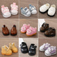 Mini Shoes for Lu bubu 17cm , Mini Shoe Accessories, Cute PU Leather Lace Shoes Suitable for 17cm Lu bubu, Dress Up Shoe Replacement Gold