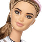 Barbie Fashionistas Doll #62 with Metallic Denim Skirt Overalls