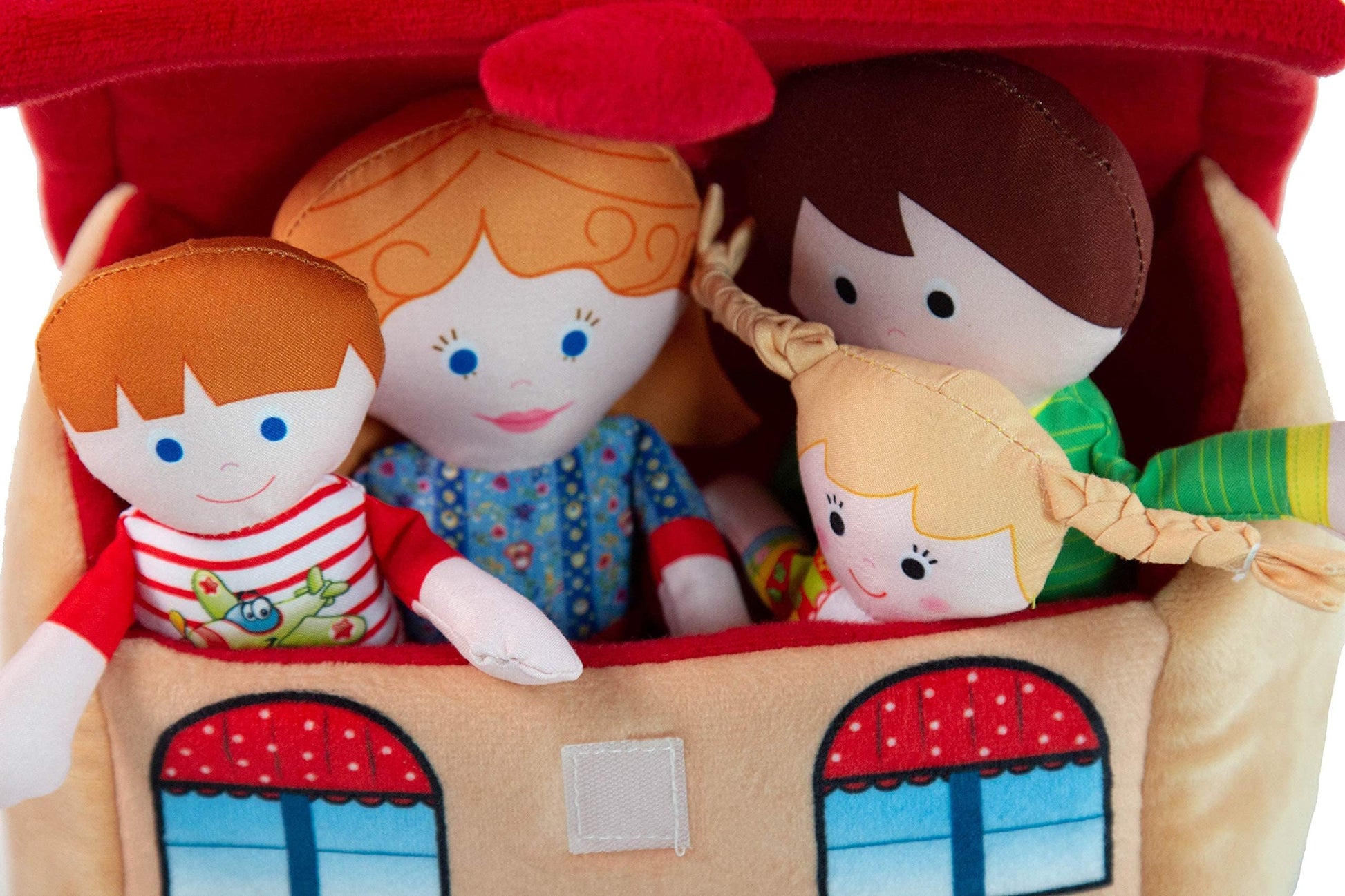 Snuggle Stuffs Happy Family Soft Figure Doll Set with House | Cute Plush Toys for Girls & Boys, Toddlers 1-3