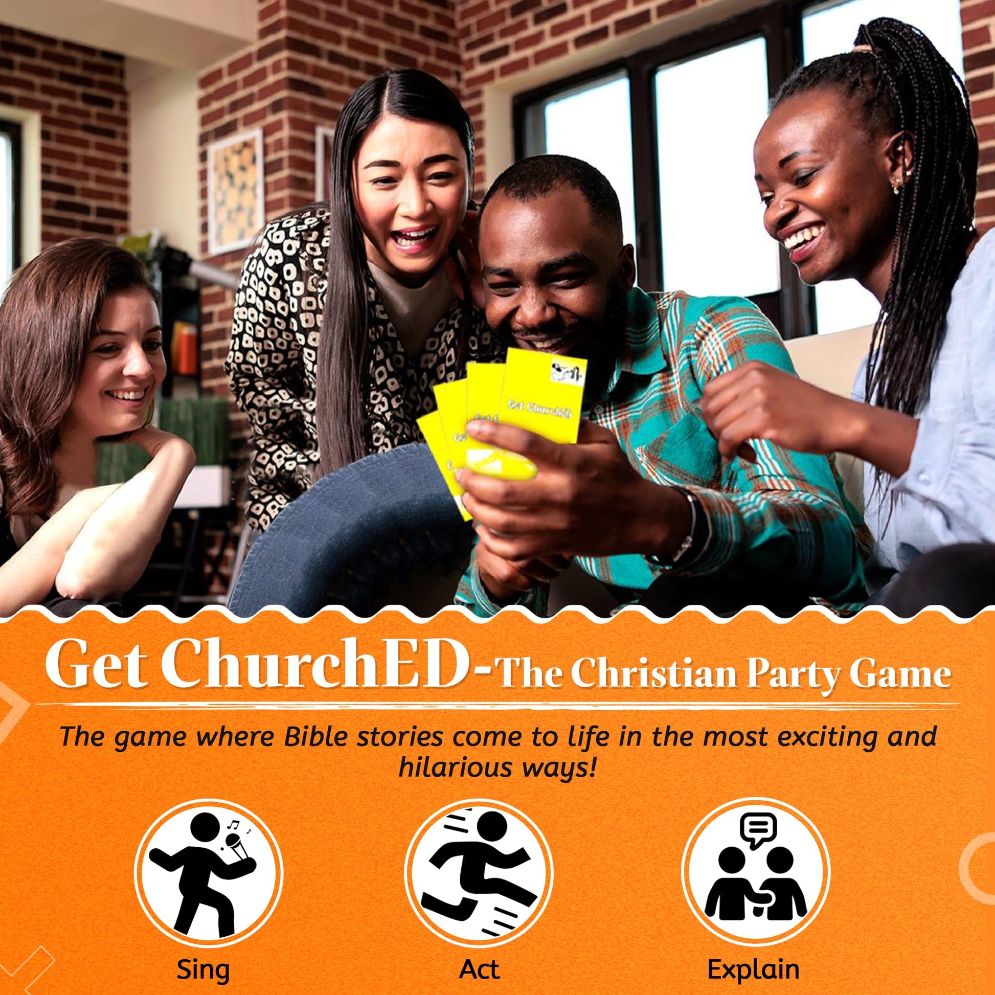 Kulture Games Get ChurchED | The Christian Party Game| Christian Gifts & Cards | Bible Trivia Game | Charades Games | Family & Youth Groups | Bible