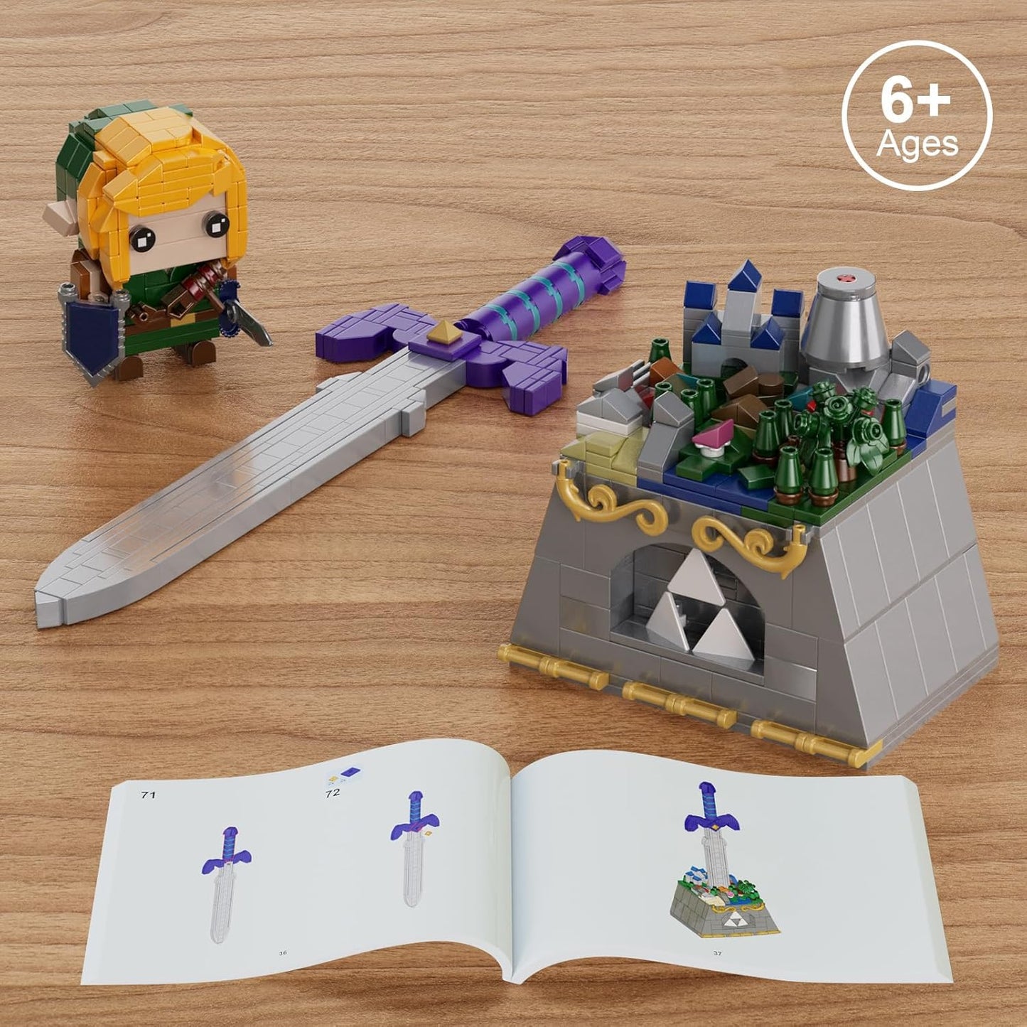 Latephiy The Master Sword Building Kit with Link Action Figures Building Set, BOTW 2 in1 Micro Hyrule Building Blocks Set, Birthday Party Decorations