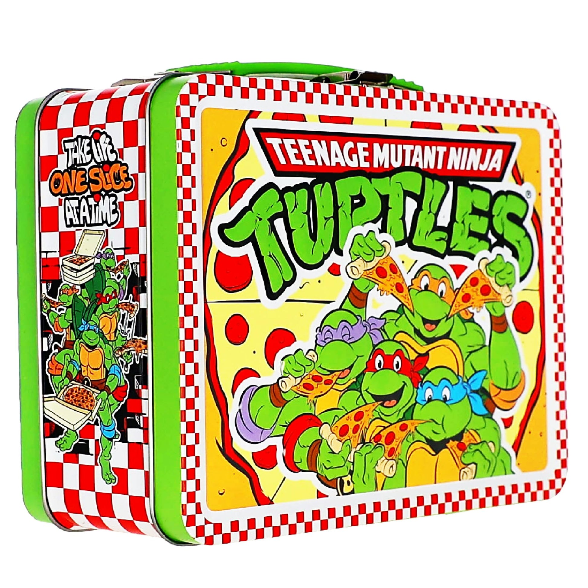AQUARIUS Teenage Mutant Ninja Turtles Fun Box - TMNT Metal Storage Tin with Handle, Raised Embossed Art, Collectible Metal Tin Box, Case for Toys, &