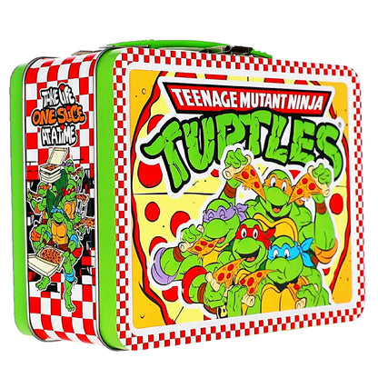 AQUARIUS Teenage Mutant Ninja Turtles Fun Box - TMNT Metal Storage Tin with Handle, Raised Embossed Art, Collectible Metal Tin Box, Case for Toys, &