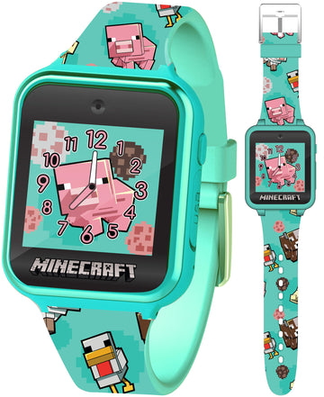 Minecraft Kids Smart Watch with Touchscreen Display, 10 Watch Faces, Games, Camera, Alarm, Timer, Step Counter & Calculator - Fun Interactive Learning
