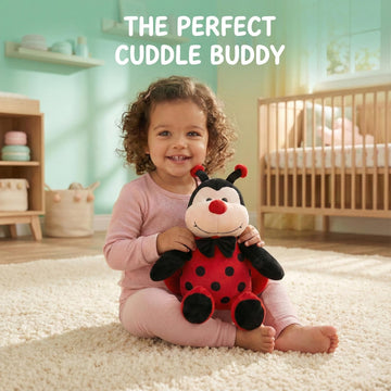 Big Size Ladybug Stuffed Animal Plush Ladybird Beetle Soft Insect Cuddly Lady Bug Toy with Red Wings and Black Bow, Bee Friend ,Great Present