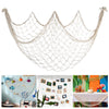 80x40 Inch Fishing Net Decor, 3mm Beige Natural Cotton Large Decorative Fish Netting Table Runner, Wall Ceiling Halloween Party Decorations for Pirate