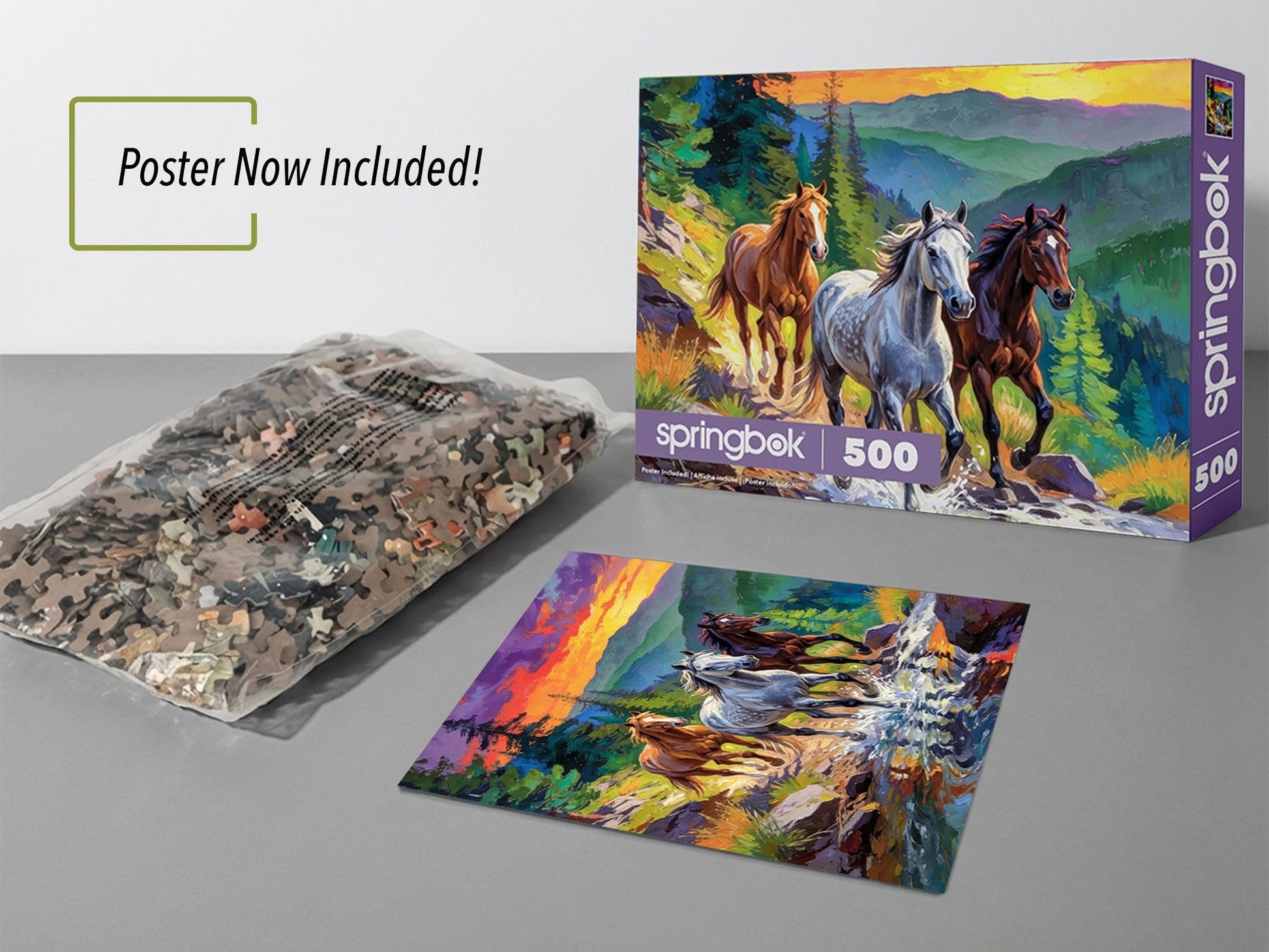 Springbok Wild Horses at Sunset 500 Piece Jigsaw Puzzle for Adults