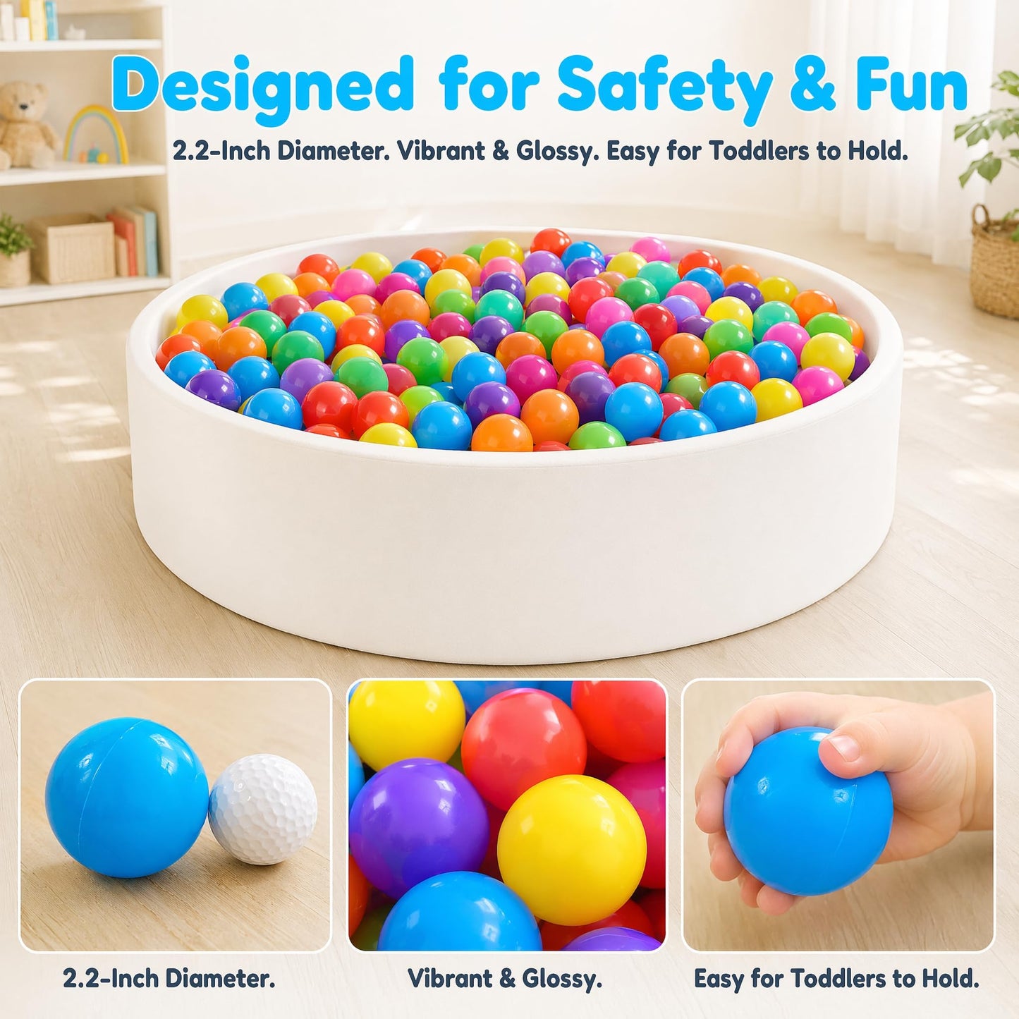 500 Blue Ball Pit Balls for Toddlers Kids Play Balls for Dog Ball Pit