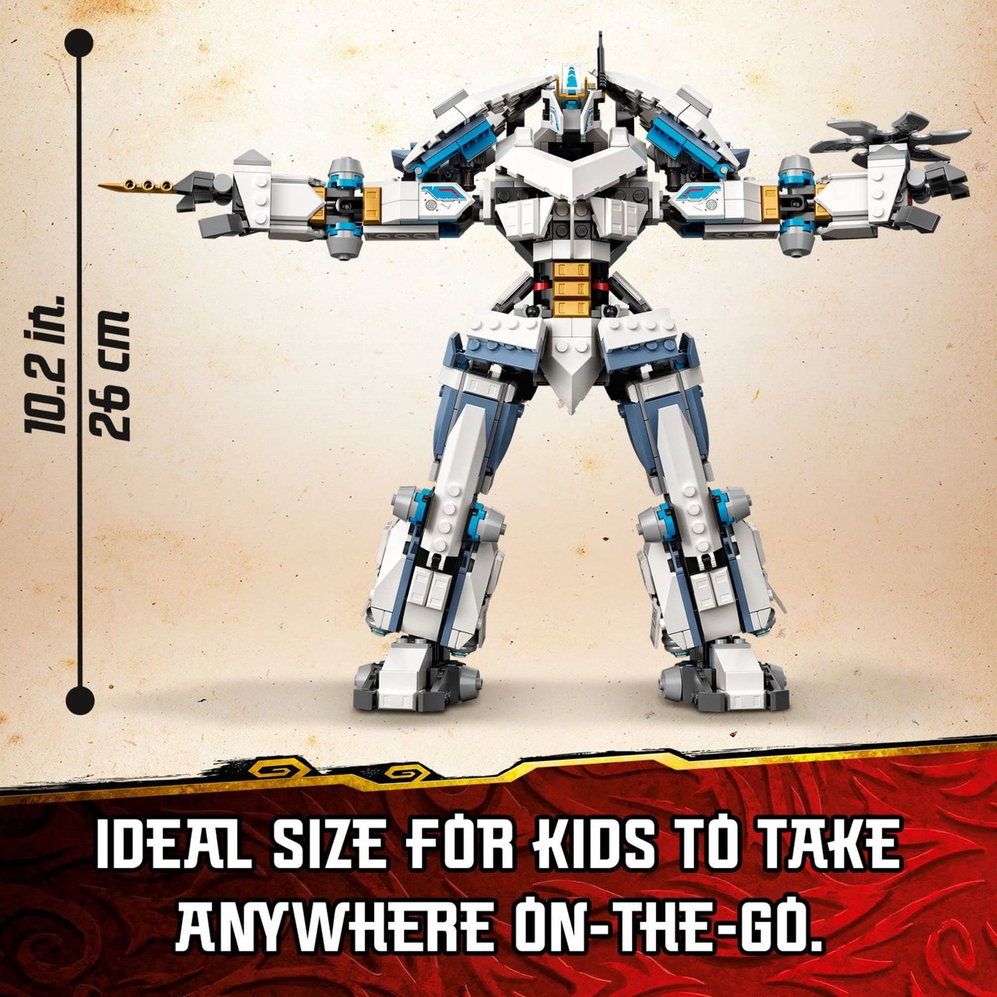 LEGO NINJAGO Legacy Zane’s Titan Mech Battle, 71738 Action Figure Ninja Toy with Golden Jay Minifigure and Ghost Warriors, Gifts for Kids, Boys &