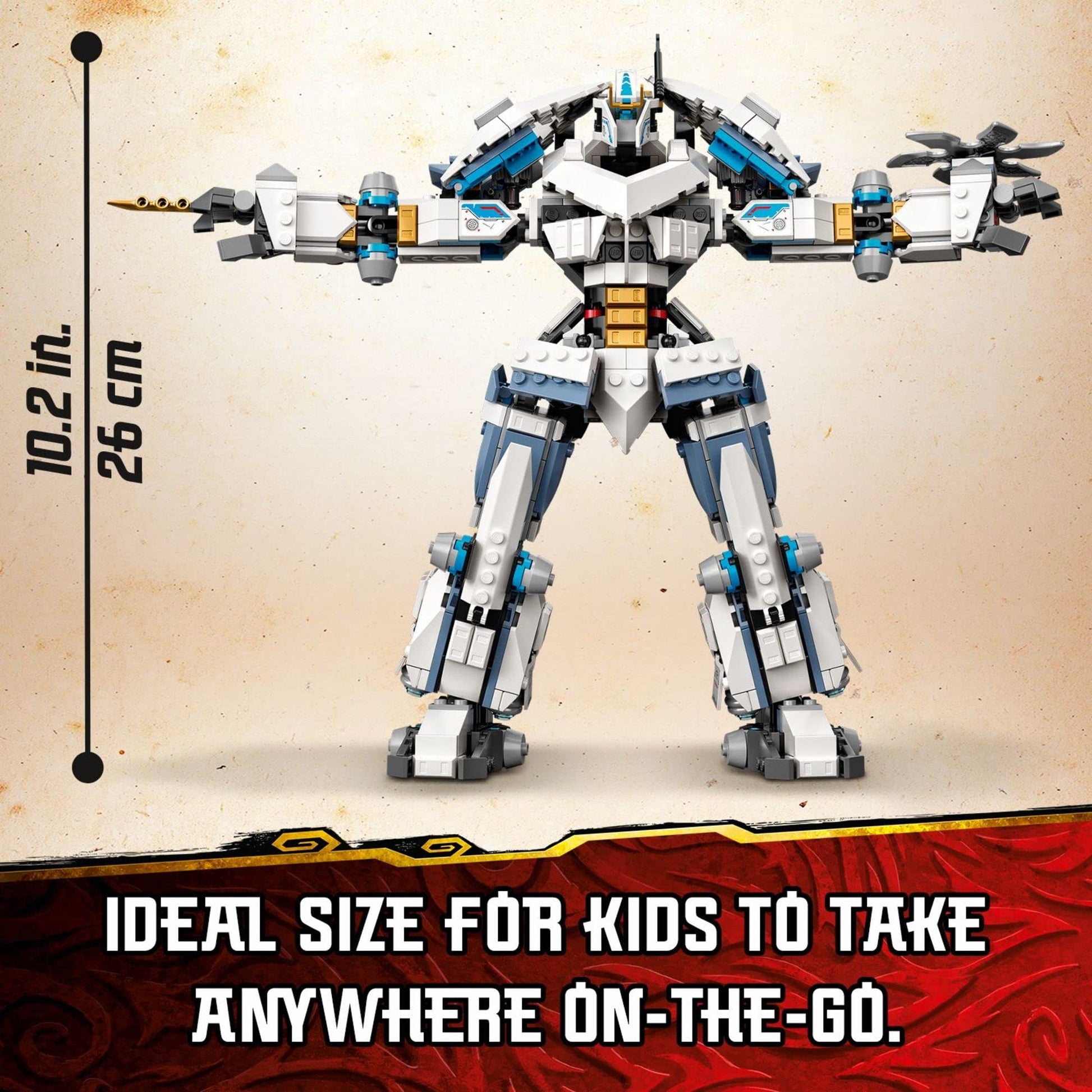 LEGO NINJAGO Legacy Zane’s Titan Mech Battle, 71738 Action Figure Ninja Toy with Golden Jay Minifigure and Ghost Warriors, Gifts for Kids, Boys &