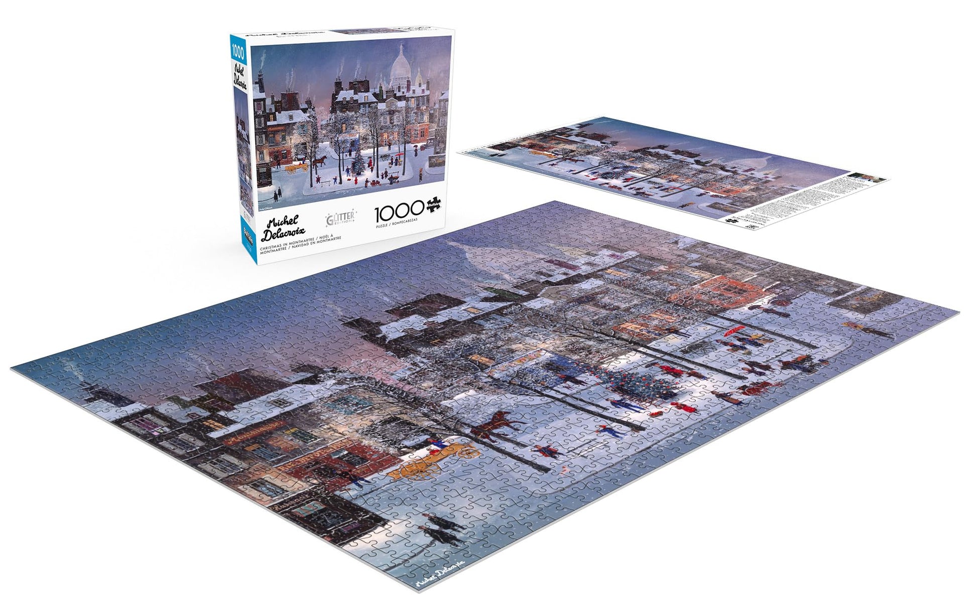 Buffalo Games - Christmas in Monmartre - 1000 Piece Glitter Jigsaw Puzzle