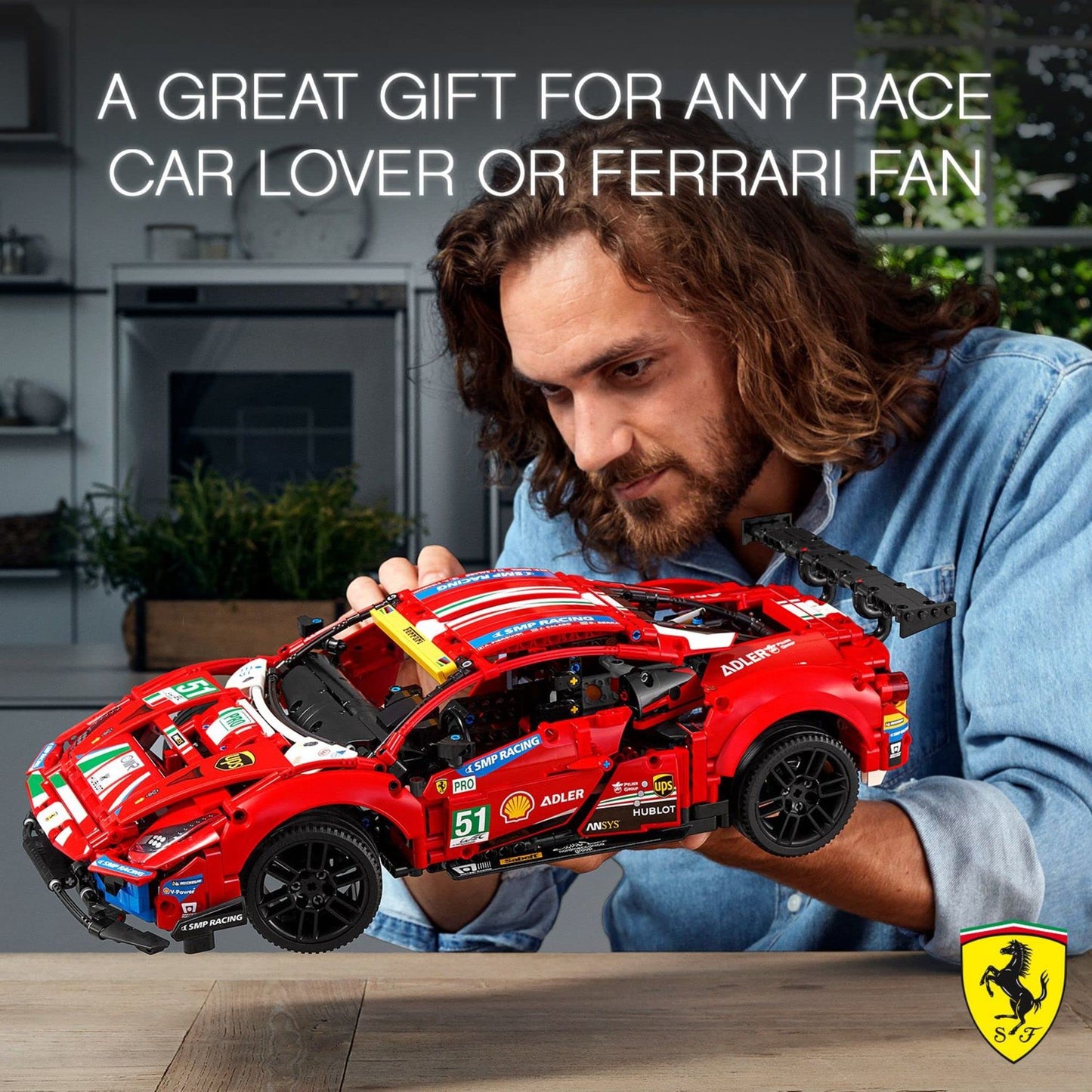 LEGO Technic Ferrari 488 GTE “AF Corse #51” 42125 - Champion GT Series Sports Race Car, Exclusive Collectible Model Kit, Collectors Set for Adults to