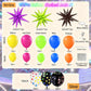 90s 80s Neon Balloon Arch Kit, 152pcs Disco Theme Party Decorations with Foil Star UV Neon Luminous Fluorescent Balloons for Back to 90s 80s Hip