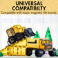 Learn & Grow Mega Movers - Jumbo Magnetic Tiles Construction Trucks X2 Dump Truck & Bulldozer Vehicles, Moveable Wheels - Durable STEM Toy, Kids Ages
